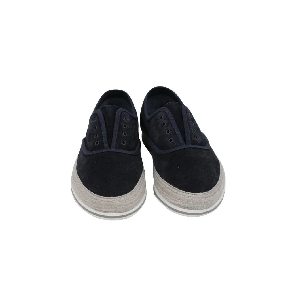 Prada Mens Espadrille Sneakers US8.5 UK7.5 Blue Grey Suede Slip On St Tropez - Picture 2 of 11